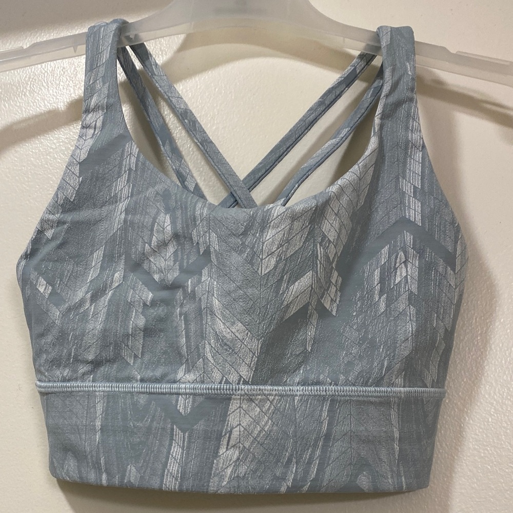 Authentic Lululemon Women's Strappy Sports Bra - Gray/White Women’s Size 6